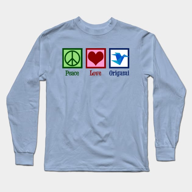 Peace Love Origami Long Sleeve T-Shirt by epiclovedesigns